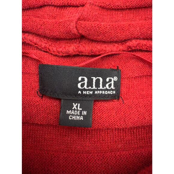 A.N.A Size XL Mock Neck Ribbed Cotton Blend Sweater Red Pullover Casual - Picture 6 of 9
